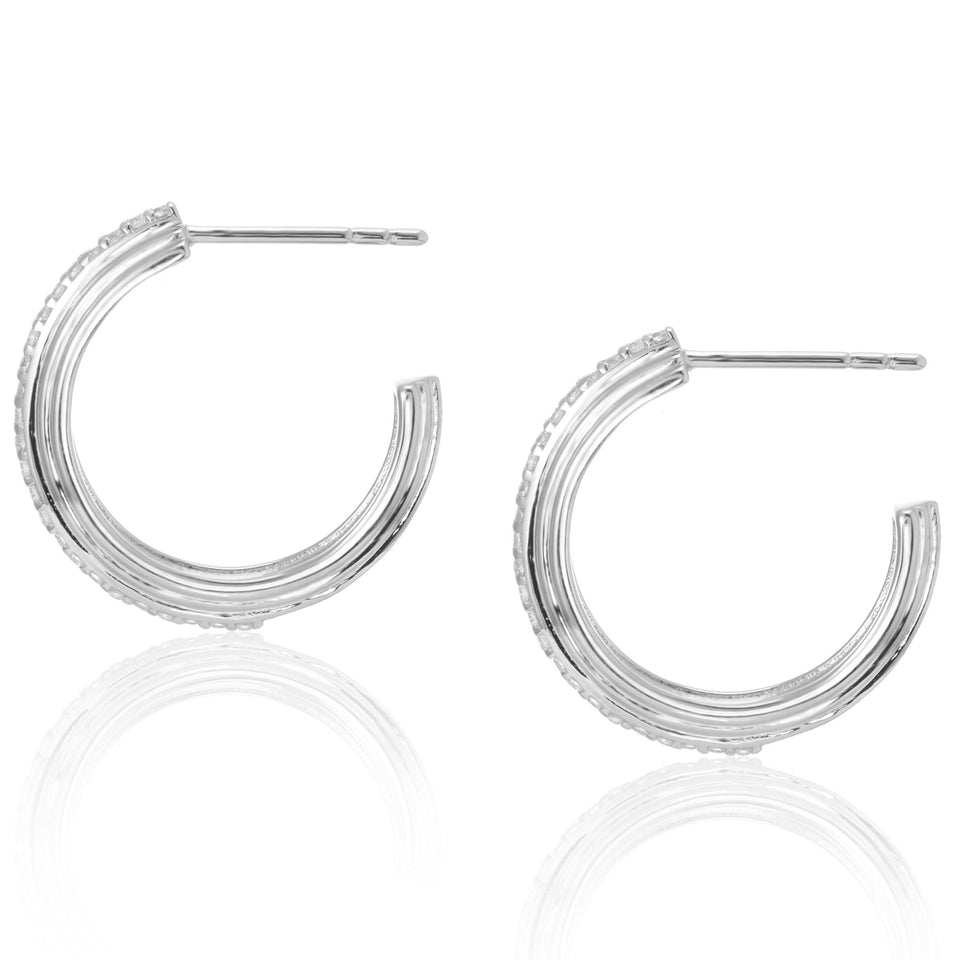 Neve Chunky Hoop Earrings in Silver