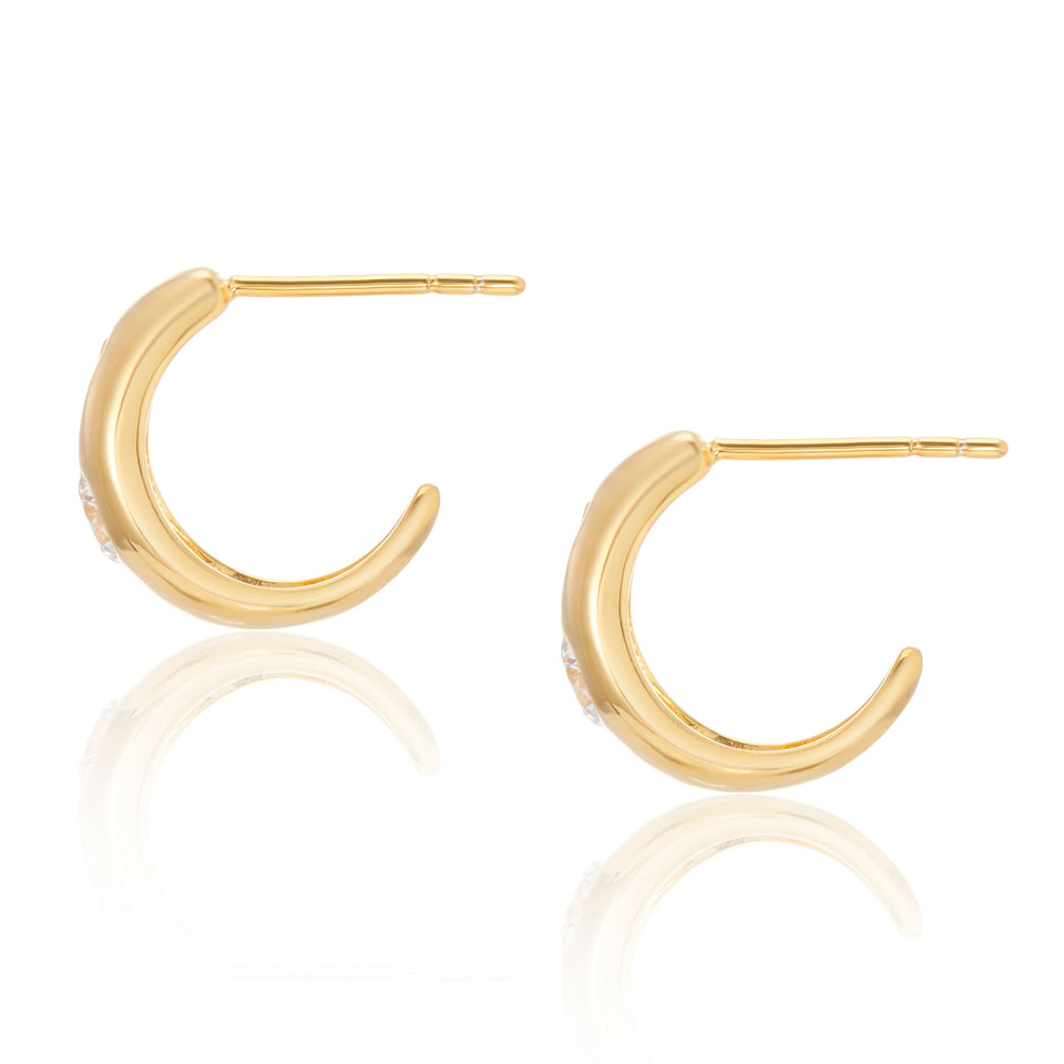 Tina Small Chubby Hoop Earrings in Gold