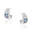 Diana Small Chubby Spinel Blue Stone Hoop Earrings in Silver
