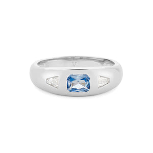 Diana Spinel Blue Stone Ring in Silver