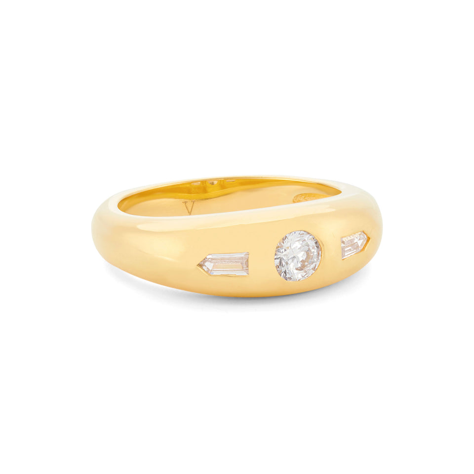 Tina Clear Stone Ring in Gold