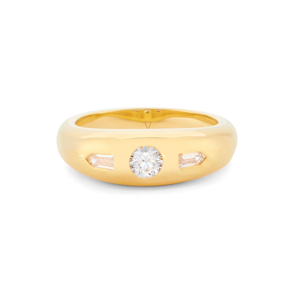 Tina Clear Stone Ring in Gold