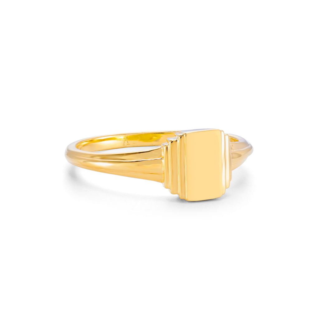 Kate 9ct Yellow Gold Signet Ring | Art Deco Jewellery | V by Laura Vann ...