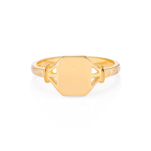 Jean 9ct Yellow Gold & Diamond Signet Ring