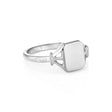 Jean 9ct White Gold & Diamond Signet Ring
