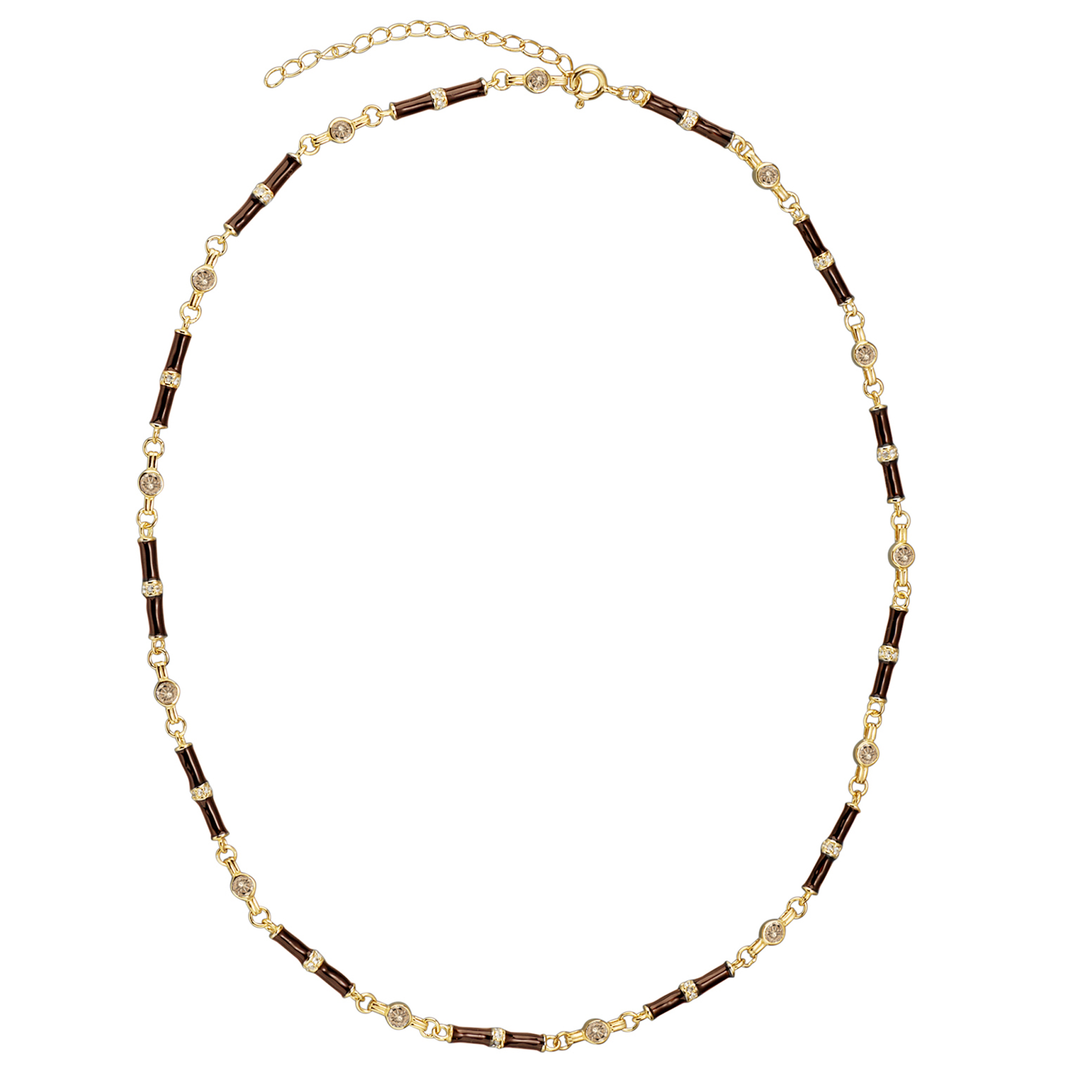 Marlowe Brown Enamel Necklace with Champagne Stone