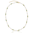 Marlowe White Enamel Necklace with Emerald Green Stone