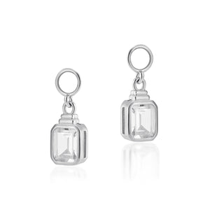 Emerald Cut Charms in Silver