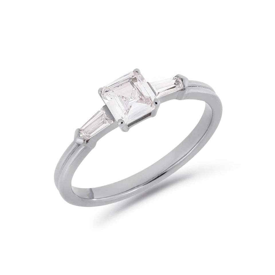 Kwiat | Engagement Ring with an Asscher Cut Diamond and Baguette Side  Stones in Platinum - Kwiat