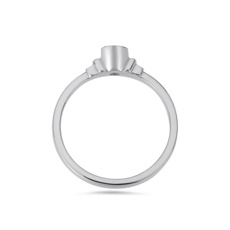 PACK: Platinum/White Gold Deco Brilliant Cut Solitaire Ring