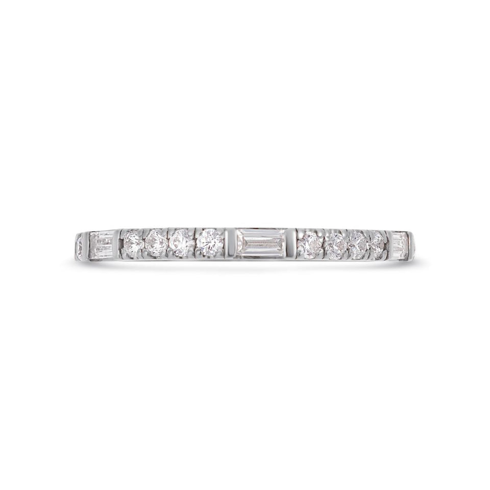 PACK: Platinum/White Gold Round & Baguette Cut Ring