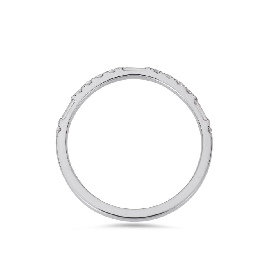 PACK: Platinum/White Gold Round & Baguette Cut Ring
