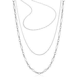 Layering chain set in silver