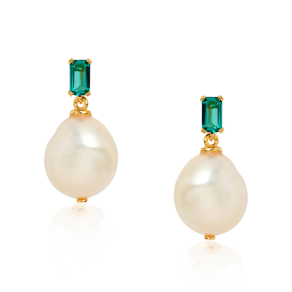 v pearl earrings