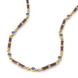 Marlowe Brown Enamel Necklace with Sapphire Blue Stone