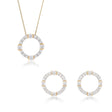 Luna pendant and earring set in gold