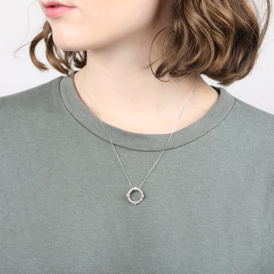 Luna Sterling Silver Circle Necklace 