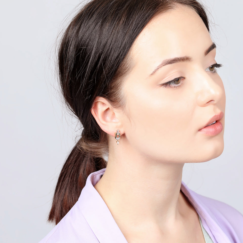 Leandra Sterling Silver Gold Stud Earrings