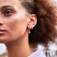 Iris Silver Hoop Earrings