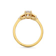 Oval cut diamond buckle ring in yellow gold