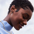 Lena Gold Hoop Earrings + Hex Charms